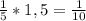 \frac{1}{5}*1,5= \frac{1}{10}