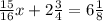 \frac{15}{16}x+2 \frac{3}{4}=6 \frac{1}{8}