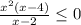 \frac{ x^{2}(x-4) }{x-2} \leq 0