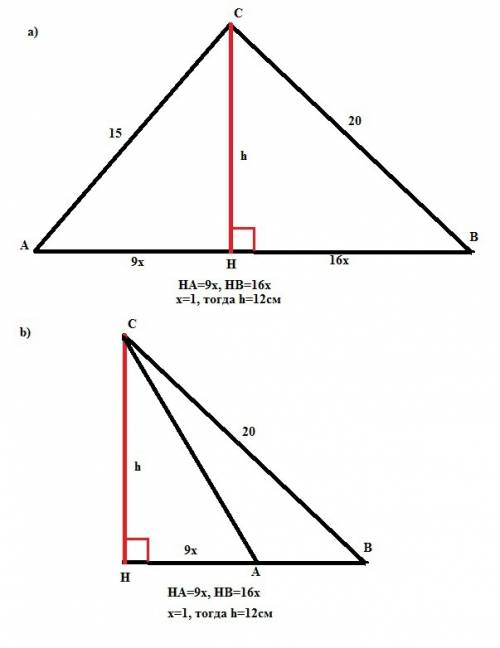 90 за решение! с точки к прямо проведено две наклонные,длинна которых 15 и 20 см.,а длинна проекций