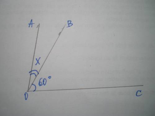 Луч ob делит угол aoc на два угла a) найдите углы aob и boc, если угол boc=60°,а угол aob в 4 раза м