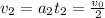 v_2 = a_2 t_2 = \frac{v_0}{2}