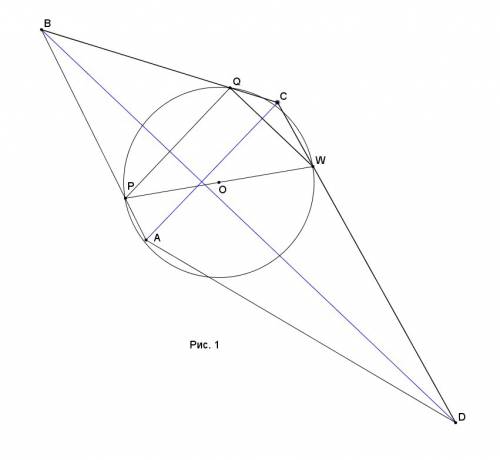 Точки p, q, w делят стороны выпуклого четырёхугольника abcd в отно- шении ap: pb=cq: qb=cw: wd=1: 4