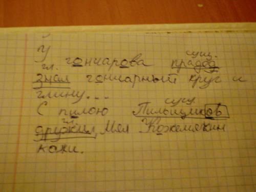 Какие орфограммы встречаются в тексте и найти главные члены предложения. у гончарова прадед знал гон