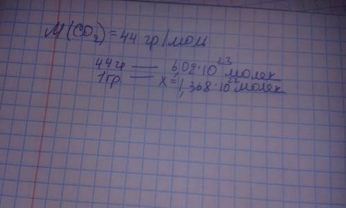 Сколько молекул в сo2 массой в 1 грамм