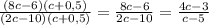 \frac{(8c-6)(c+0,5)}{(2c-10)(c+0,5)}=\frac{8c-6}{2c-10}=\frac{4c-3}{c-5}