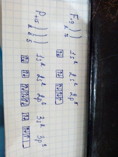 Составить электронные конфигурации и электронные графические формулы элементов #9 #15 #25