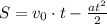 S=v_0 \cdot t - \frac{at^2}{2}