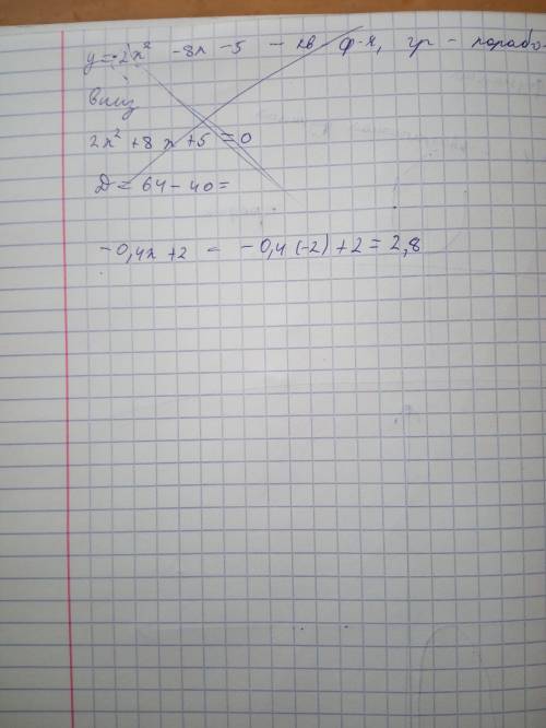 Найдите значение выражение -0,4x+2 при x=-2 y=0.4