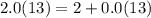 2.0(13)=2+0.0(13)