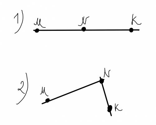 Отметьте точки м,n и к так, чтобы их а) можно было соединить одной прямой; б) нельзя было соединить