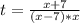 t= \frac{x+7}{(x-7)*x}