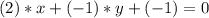 (2)*x+(-1)*y+(-1)=0