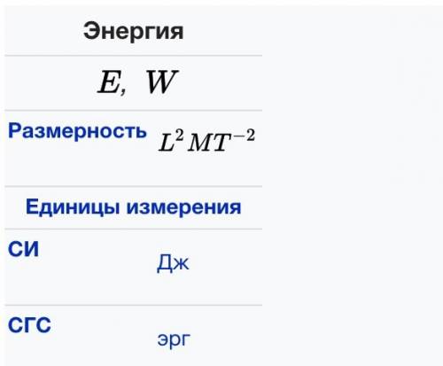 Единица энергии в системе си имеет размерность