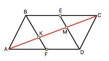 Решите и объясните, а то не врубился; ) в параллелограмме abcd отмечены середины e и f его чторон ad