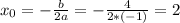 x_0=-\frac{b}{2a}=-\frac{4}{2*(-1)}=2