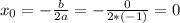 x_0=-\frac{b}{2a}=-\frac{0}{2*(-1)}=0