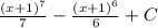 \frac{(x+1)^7}{7}-\frac{(x+1)^6}{6}+C