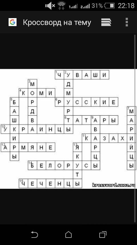 Нужен кроссворд на тему народы планеты. нужен