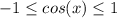 -1 \leq cos(x) \leq 1