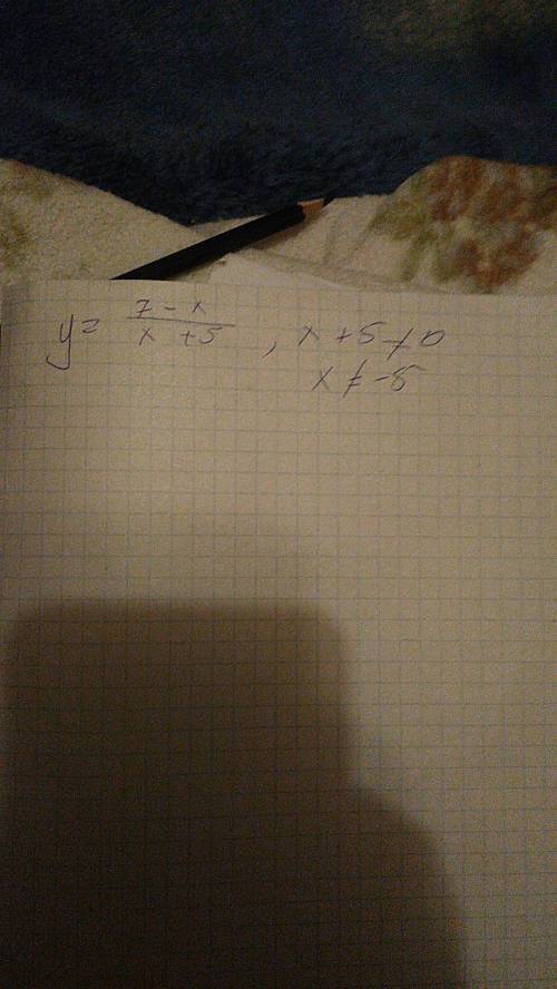 2.в область определения функции,заданой формулой y=7-x/x+5,не входит число