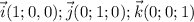 \vec i (1;0,0); \vec j (0;1;0); \vec k (0;0;1)