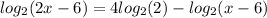 log_2(2x-6)=4log_2(2)-log_2(x-6)