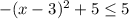 -(x-3)^2+5 \leq 5