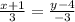 \frac{x+1}{3}= \frac{y-4}{-3}