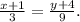 \frac{x+1}{3}= \frac{y+4}{9}.