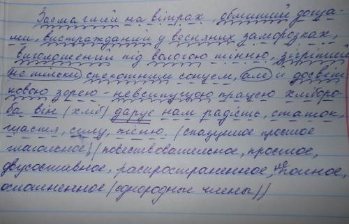 Зробити повний синтаксичний розбір речення : засмаглий на вітрах, обмитий дощами, вистражданий у вес