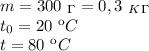 m=300 \ _\Gamma=0,3 \ _K_\Gamma \\ t_0=20 \ кC \\ t=80 \ кC \\