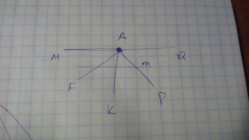 Углы маf, fак, кар, раq, qam имеют общую вершину а. прямая m, не проходящая через точку а, пересекае