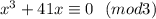 x^3+41x \equiv 0 \ \ (mod 3)