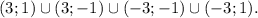 (3;1)\cup(3;-1)\cup(-3;-1)\cup(-3;1).