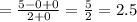 =\frac{5-0+0}{2+0}=\frac{5}{2}=2.5