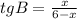 tgB = \frac{x}{6-x}