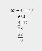 Выполни деление столбиком 68: 4 74: 3