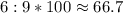 6:9*100 \approx 66.7%