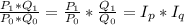 \frac{P_1*Q_1}{P_0*Q_0}=\frac{P_1}{P_0} * \frac{Q_1}{Q_0}=I_p*I_q