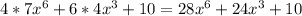 4*7x^6+6*4x^3+10=28x^6+24x^3+10