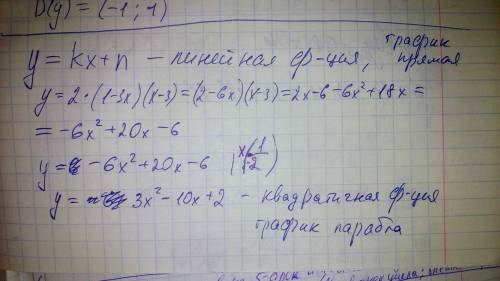 Является ли линейной функция: y=2*(1-3x)*(x-3)