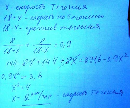 Моторний човен проплив за течією 8 км та повернувся назад, затративши на весь шлях 54хв. знайти швид