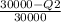 \frac{30000-Q2}{30000}