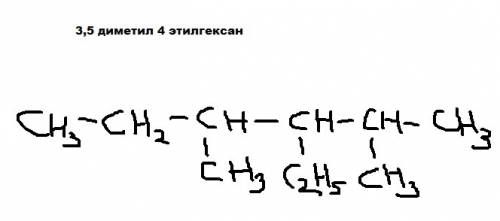 3,5 диметил 4 этилгексана написать структурную формулу