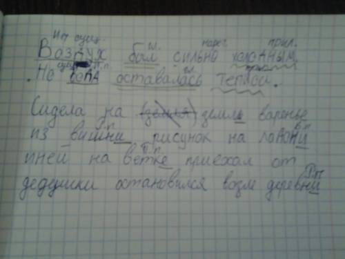 Предложение разобрать по членам предложения . указать части речи .воздух был сильно холодным . но во