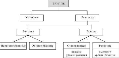 Все возможные виды классификации групп, (6 класс)