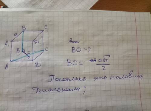 Ребро куба abcda1b1c1d1 равно альфа. найдите расстояние между прямыми bb1 и ac.