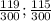 \frac{119}{300} ; \frac{115}{300}