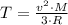 T= \frac{v^2\cdot M}{3\cdot R}